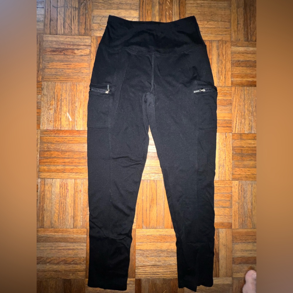 Tahari Sport Black High-Waisted Pants with Zipper Pockets